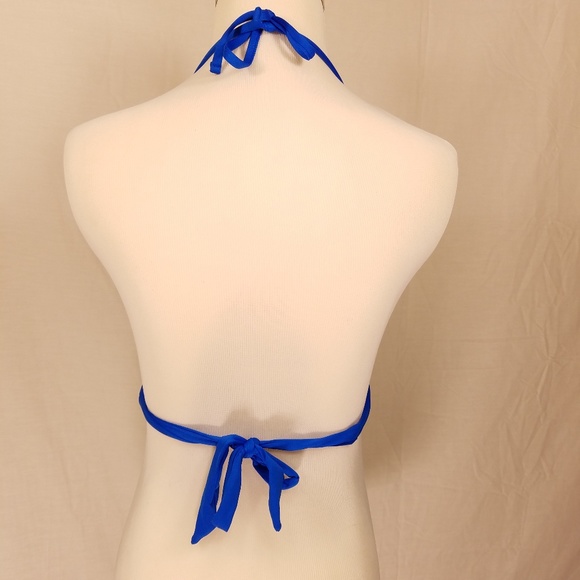 MOSSIMO Resort Blue Striped Triangle Bikini Top M - Picture 7 of 7